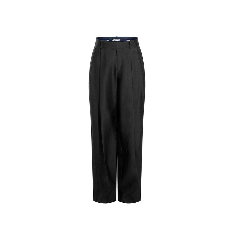 Jacquemus Black Silk Flared Pants for Women