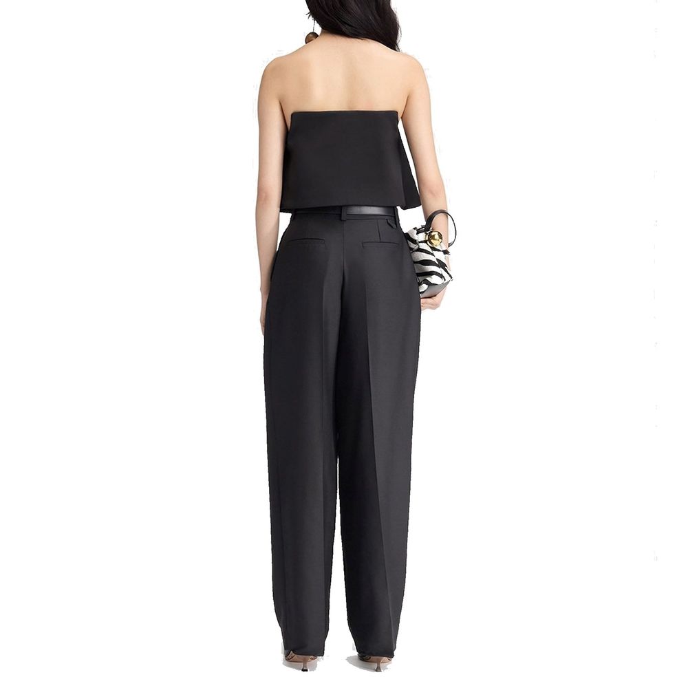 Jacquemus Black Silk Flared Pants for Women