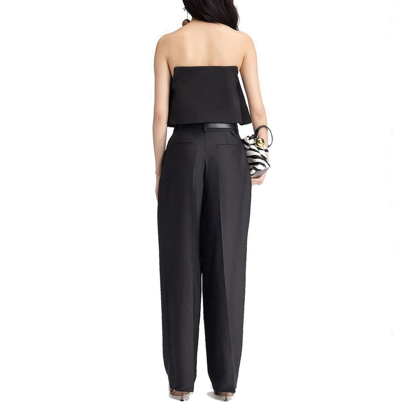 Jacquemus Black Silk Flared Pants for Women