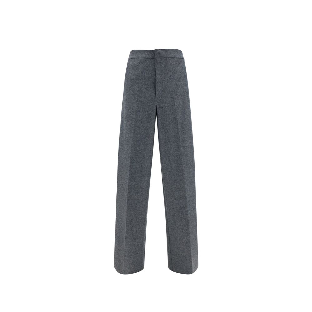 Pantalon décontracté en laine gris Jil Sander