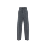 Pantalon décontracté en laine gris Jil Sander