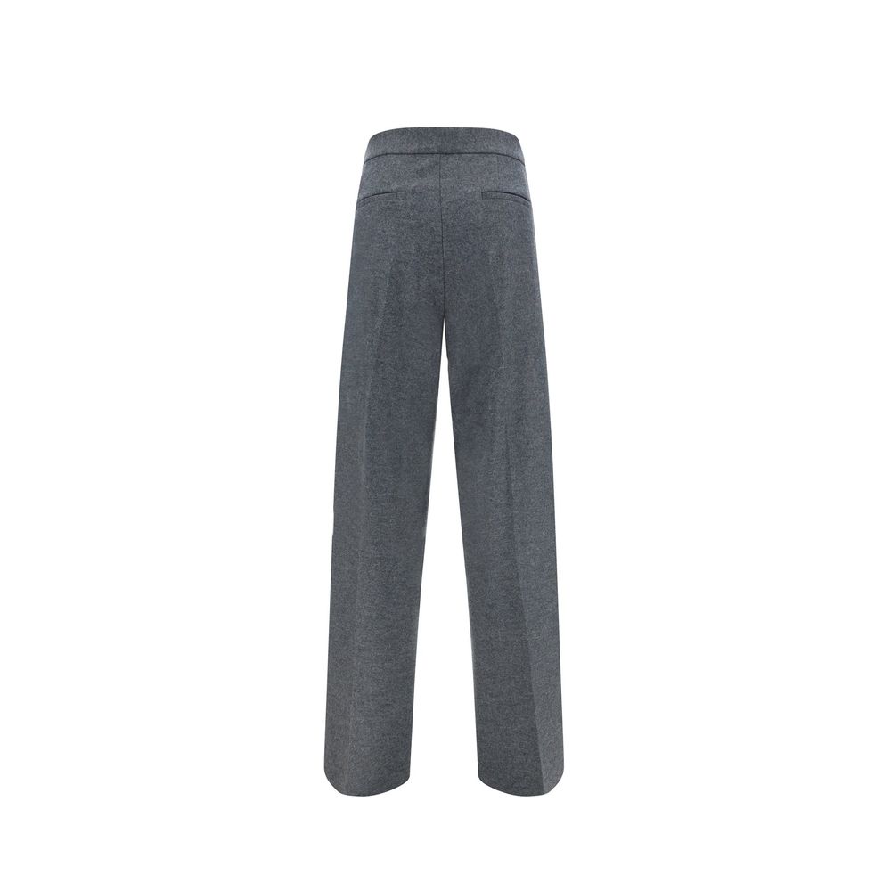 Pantalon décontracté en laine gris Jil Sander