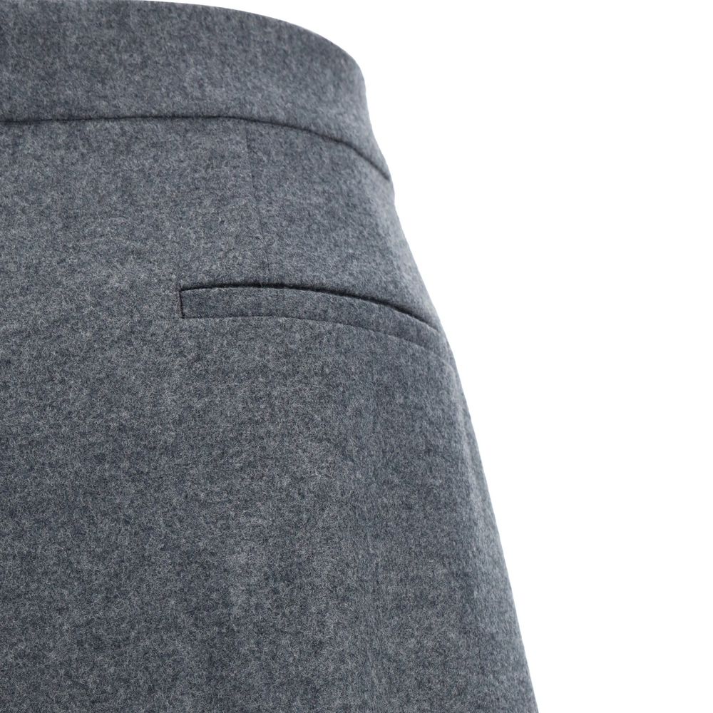 Pantalon décontracté en laine gris Jil Sander