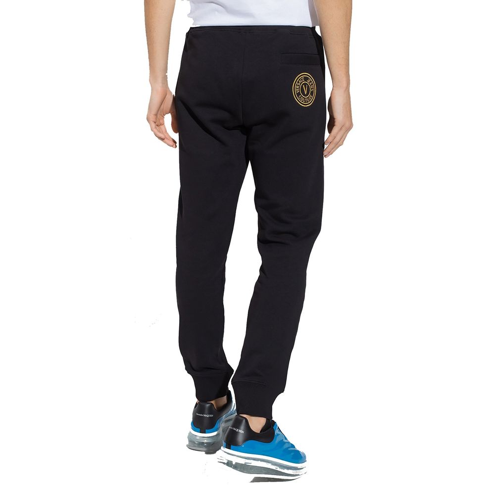Versace Jeans Black Cotton Joggers for Men