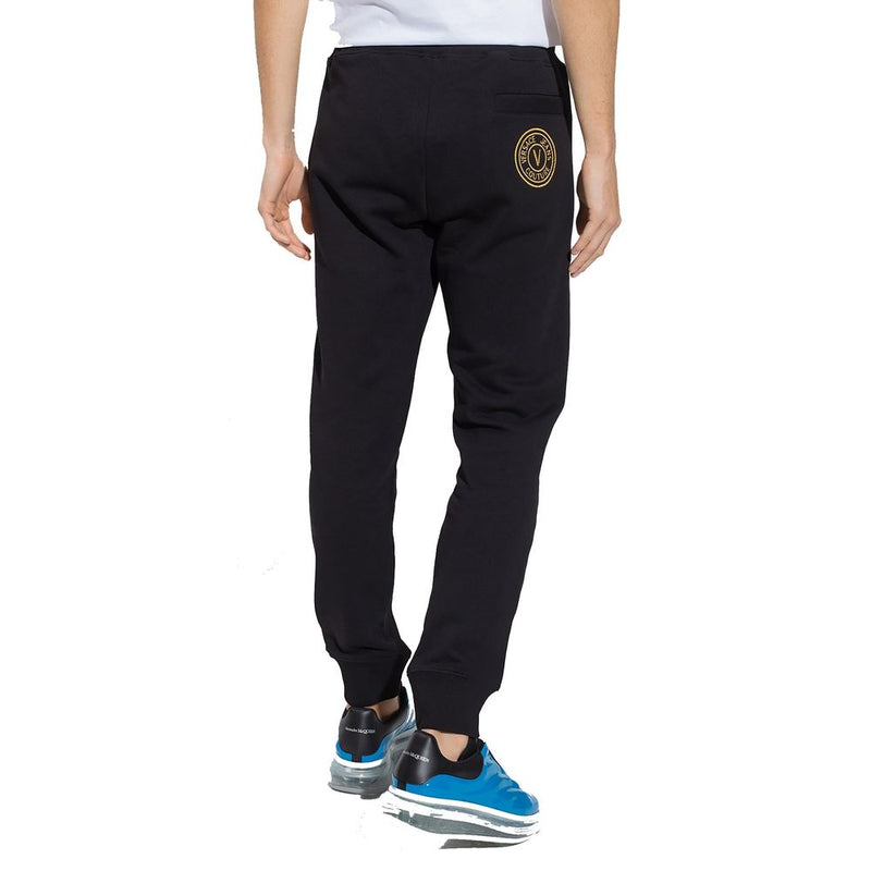 Versace Jeans Black Cotton Joggers for Men