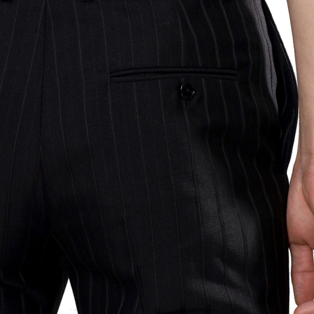 Pantalon évasé en laine noire Céline
