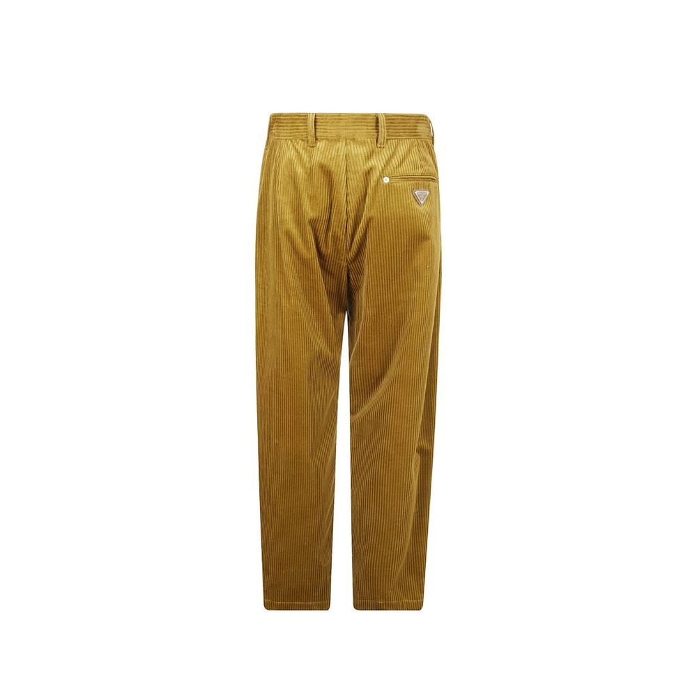 Pantalon décontracté en coton bicolore Prada