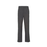 Pantalon de Costume Femme en Laine Vierge Grise Prada