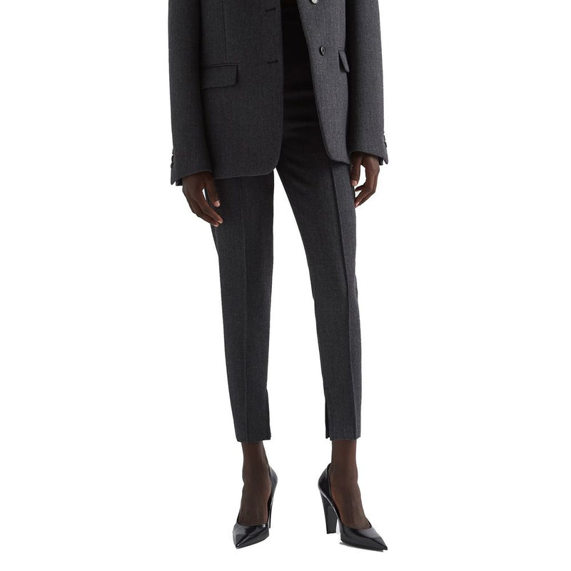 Prada Gray Elastane High-Waist Dress Pants for Women