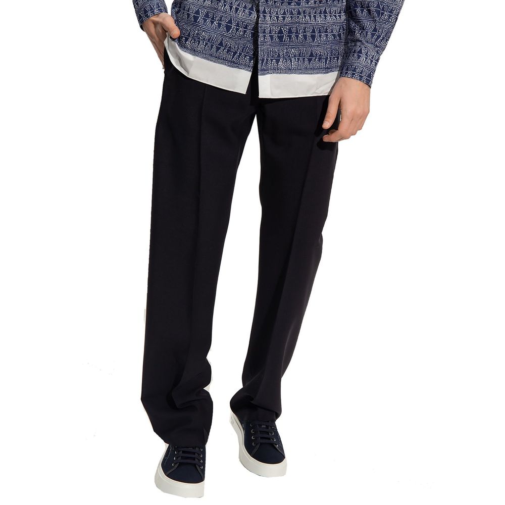 Pantalon décontracté en coton bleu Salvatore Ferragamo