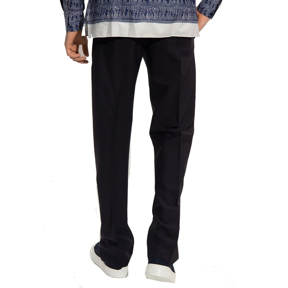 Pantalon décontracté en coton bleu Salvatore Ferragamo
