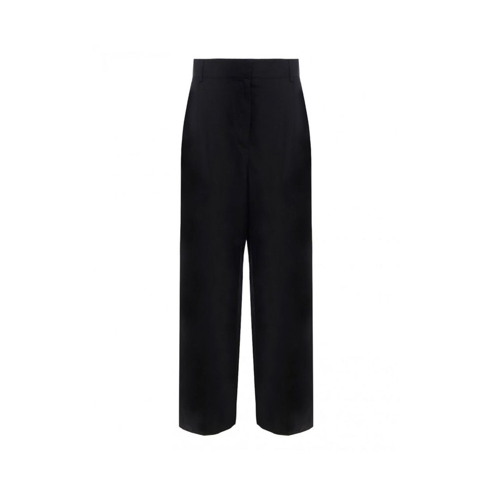 Salvatore Ferragamo Black Silk Casual Pants for Women