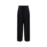 Salvatore Ferragamo Black Silk Casual Pants for Women