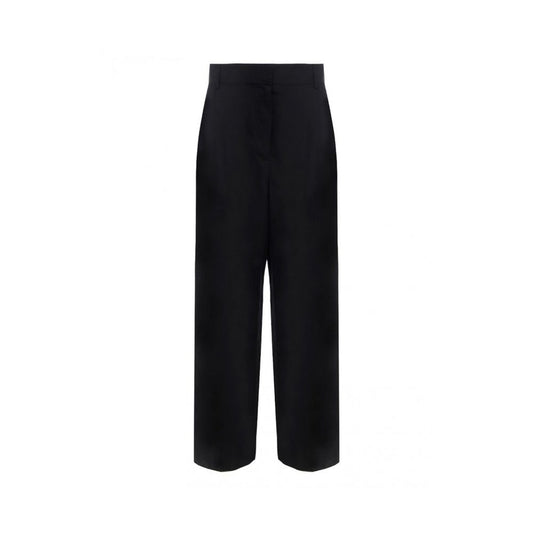 Salvatore Ferragamo Black Silk Casual Pants for Women