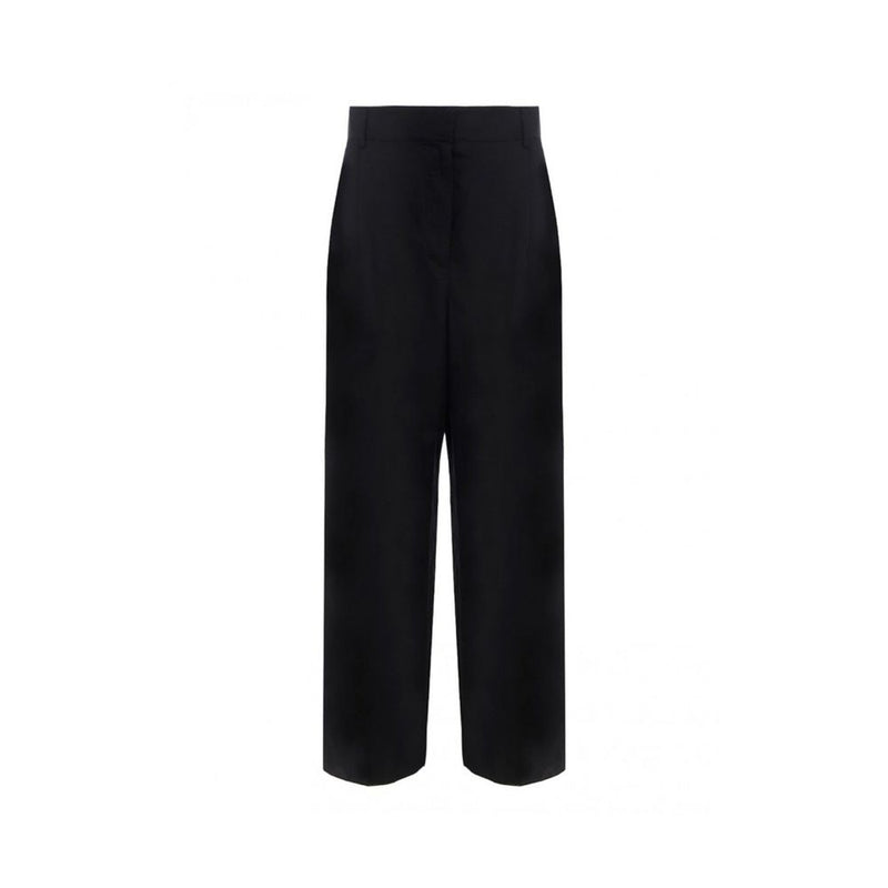 Salvatore Ferragamo Black Silk Casual Pants for Women