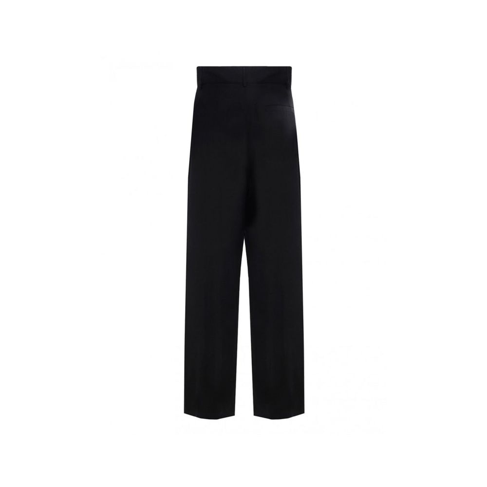 Salvatore Ferragamo Black Silk Casual Pants for Women