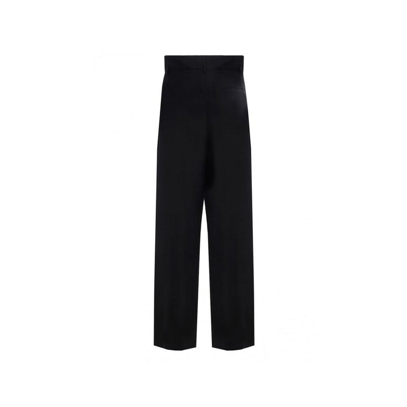 Salvatore Ferragamo Black Silk Casual Pants for Women