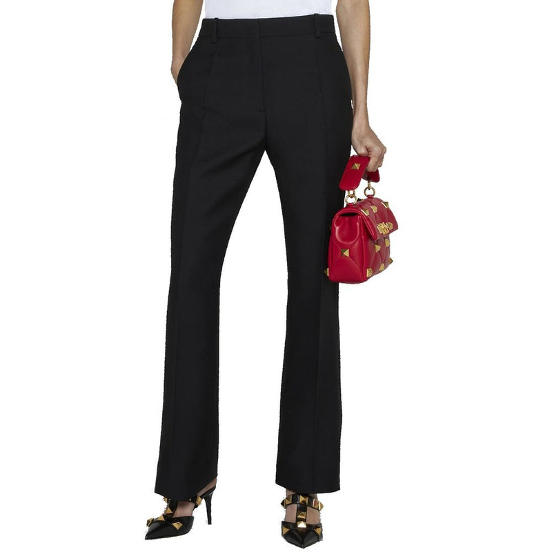 Valentino Black Silk Flared Pants for Women