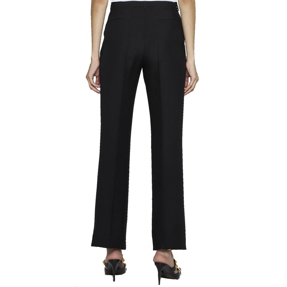 Valentino Black Silk Flared Pants for Women