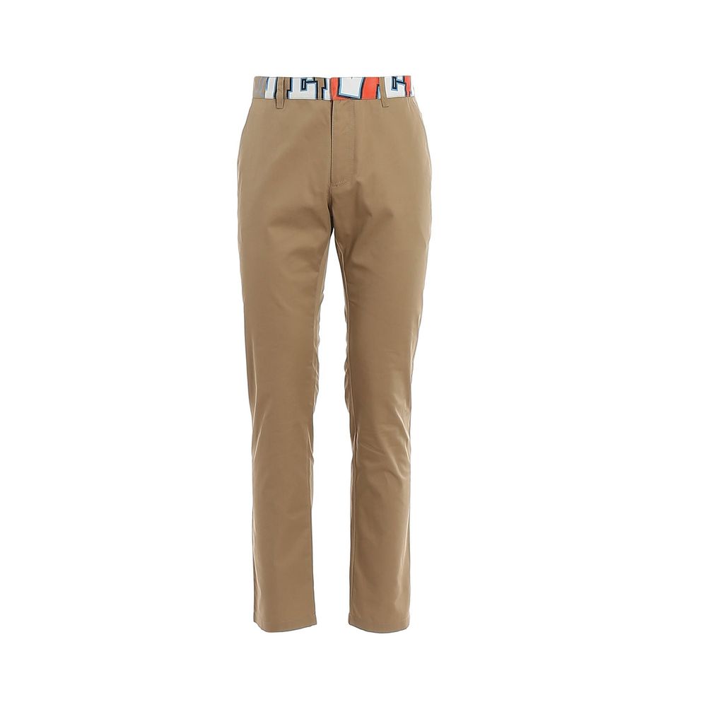 Pantalon chino beige en coton Versace