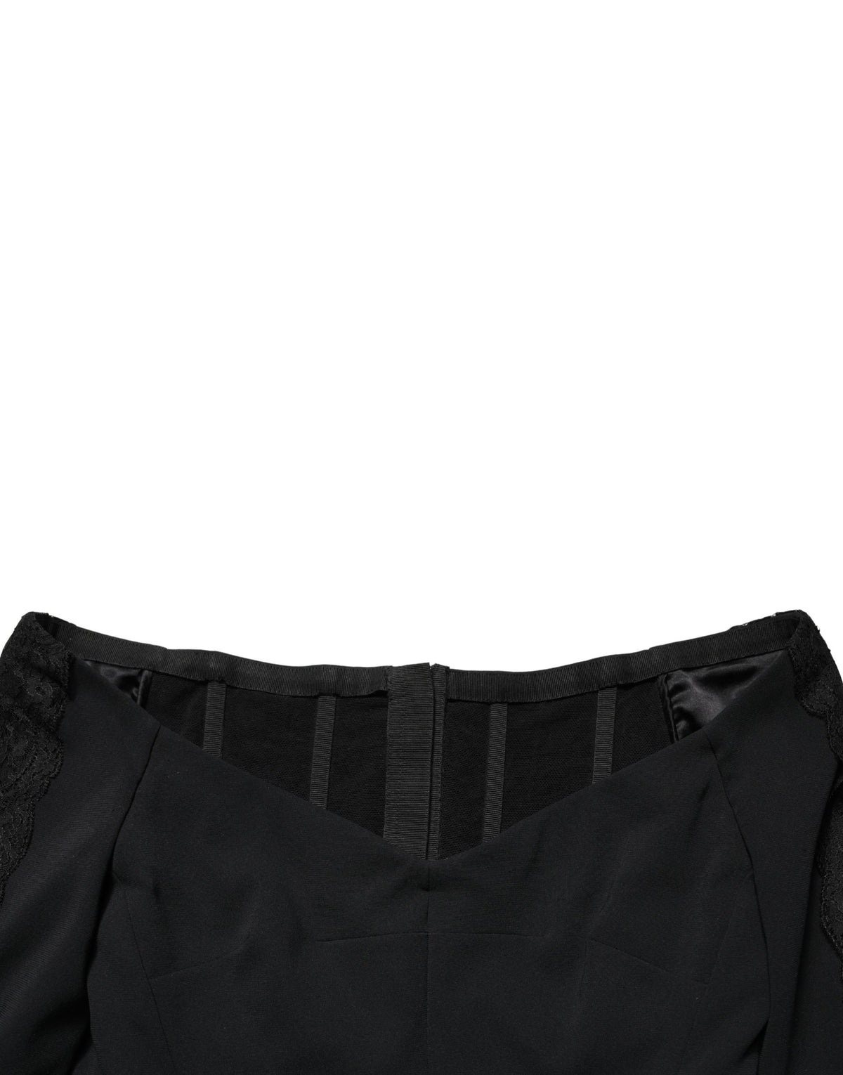 Dolce & Gabbana Black Silk Button Bodice Sheath Maxi Dress