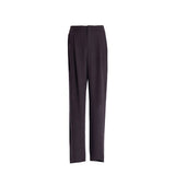 Pantalon de ville en soie marron Saint Laurent