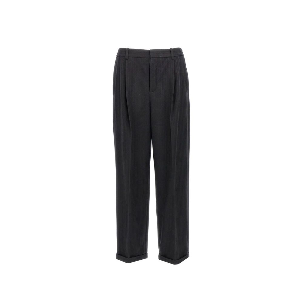 Pantalon décontracté noir en cachemire Saint Laurent