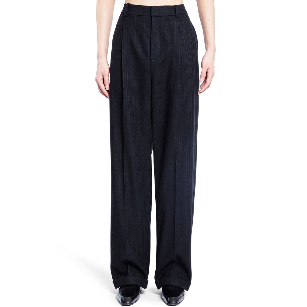 Pantalon décontracté noir en cachemire Saint Laurent
