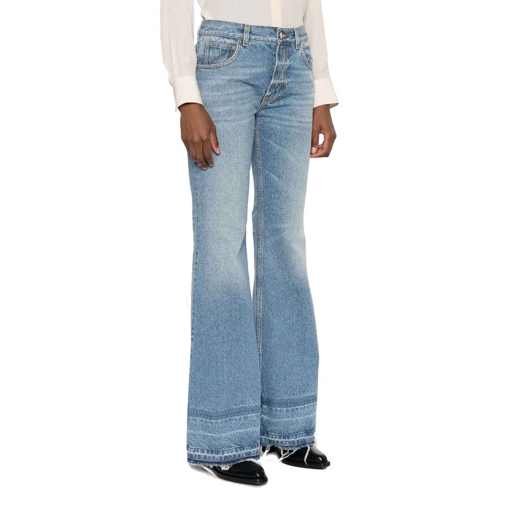 Chloé Blue Cotton Bootcut Jeans for Women
