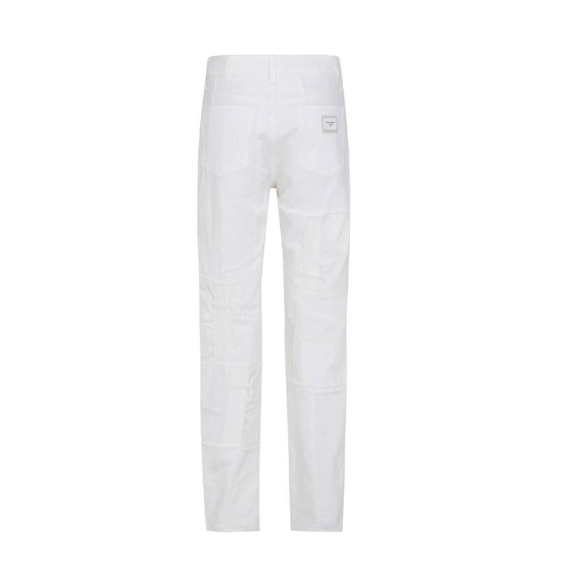 Dolce & Gabbana White Cotton Straight-Leg Jeans for Women
