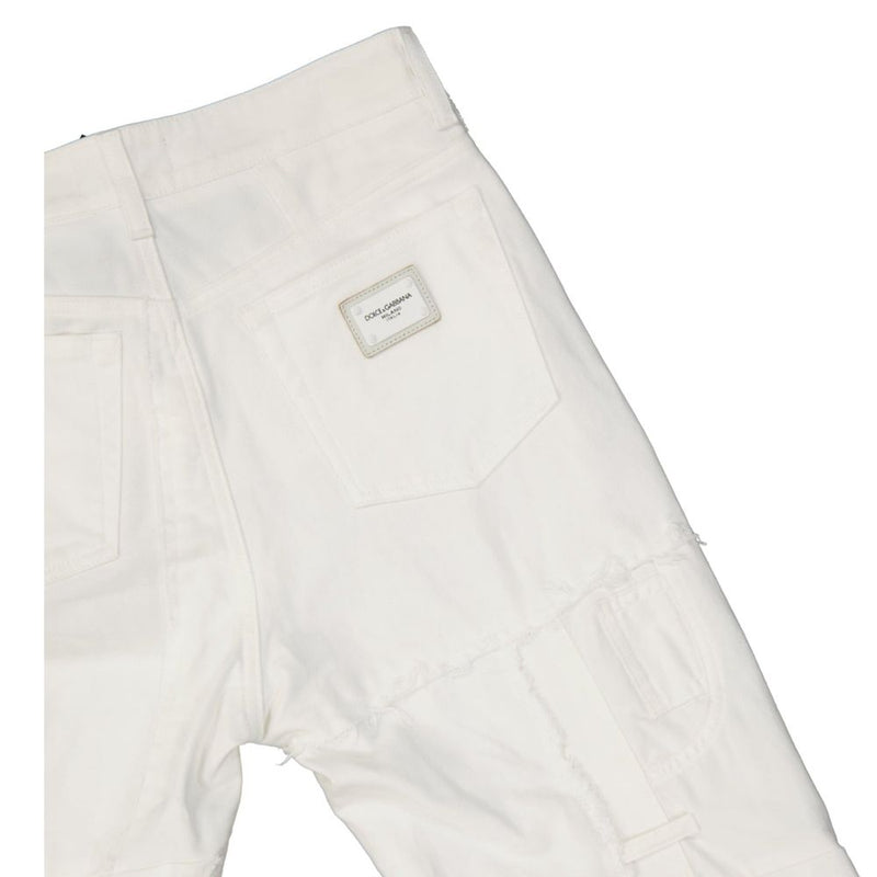 Dolce & Gabbana White Cotton Straight-Leg Jeans for Women
