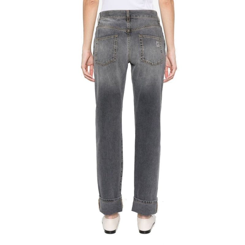 Gucci Gray Cotton Relaxed Fit Jeans for Women