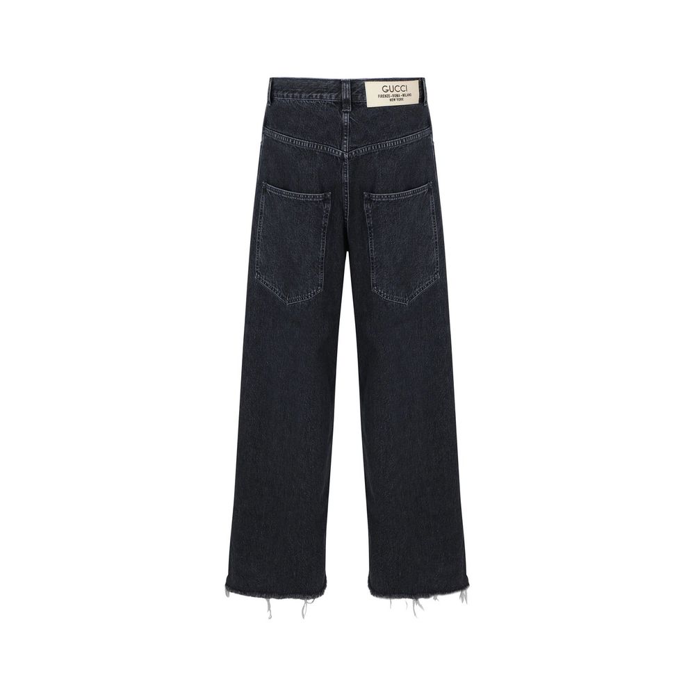 Jean en coton noir Gucci