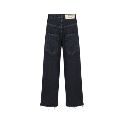 Jean en coton noir Gucci