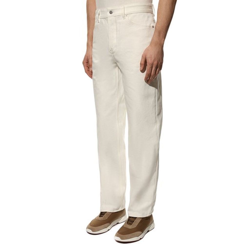 Jean en denim de coton blanc Jil Sander