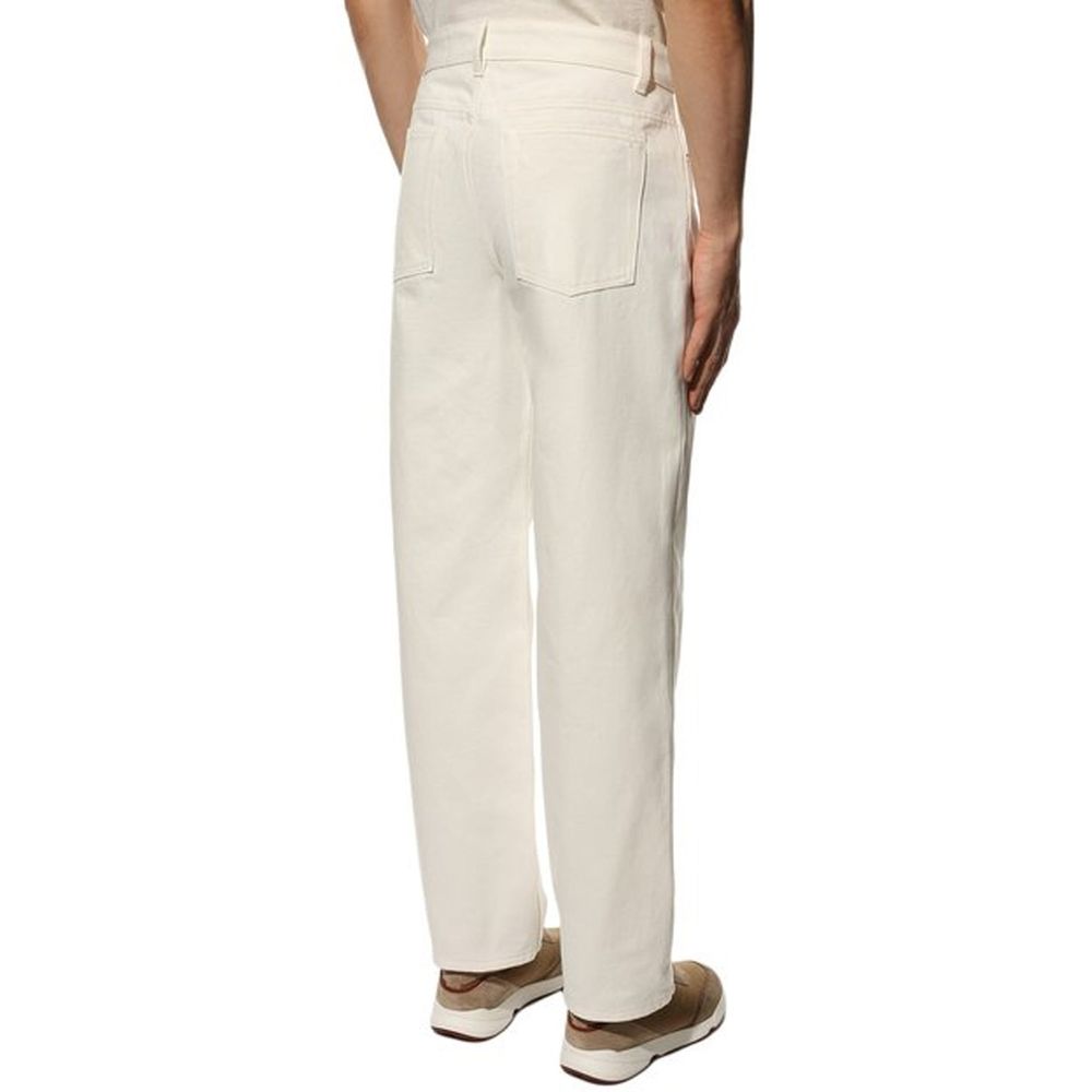 Jean en denim de coton blanc Jil Sander
