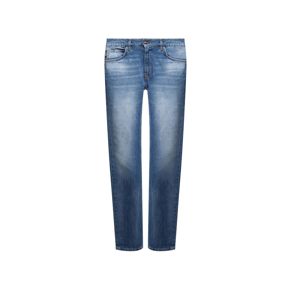 Jean droit bleu en coton Versace