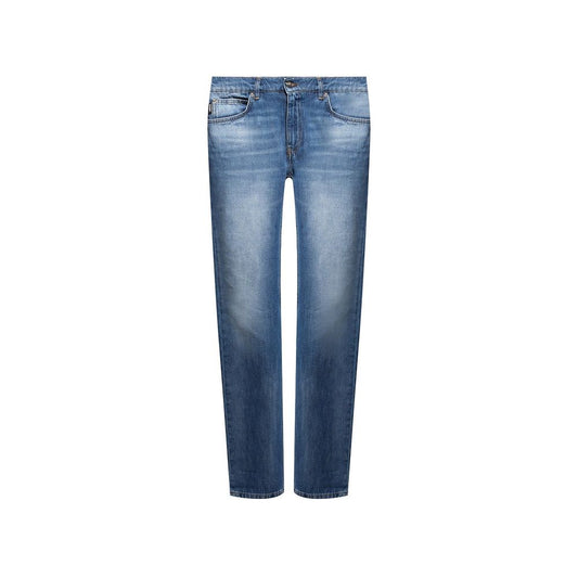 Versace blauwe katoenen straight-leg jeans