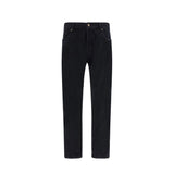 Jean Saint Laurent en coton noir coupe décontractée
