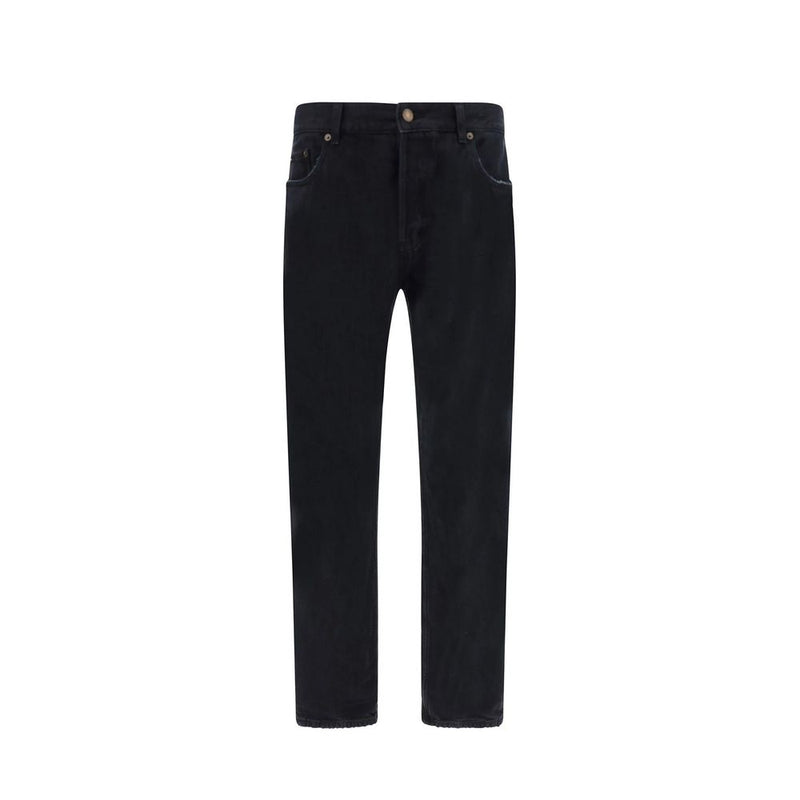 Saint Laurent Black Cotton Relaxed Fit Jeans