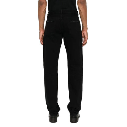 Jean Saint Laurent en coton noir coupe décontractée