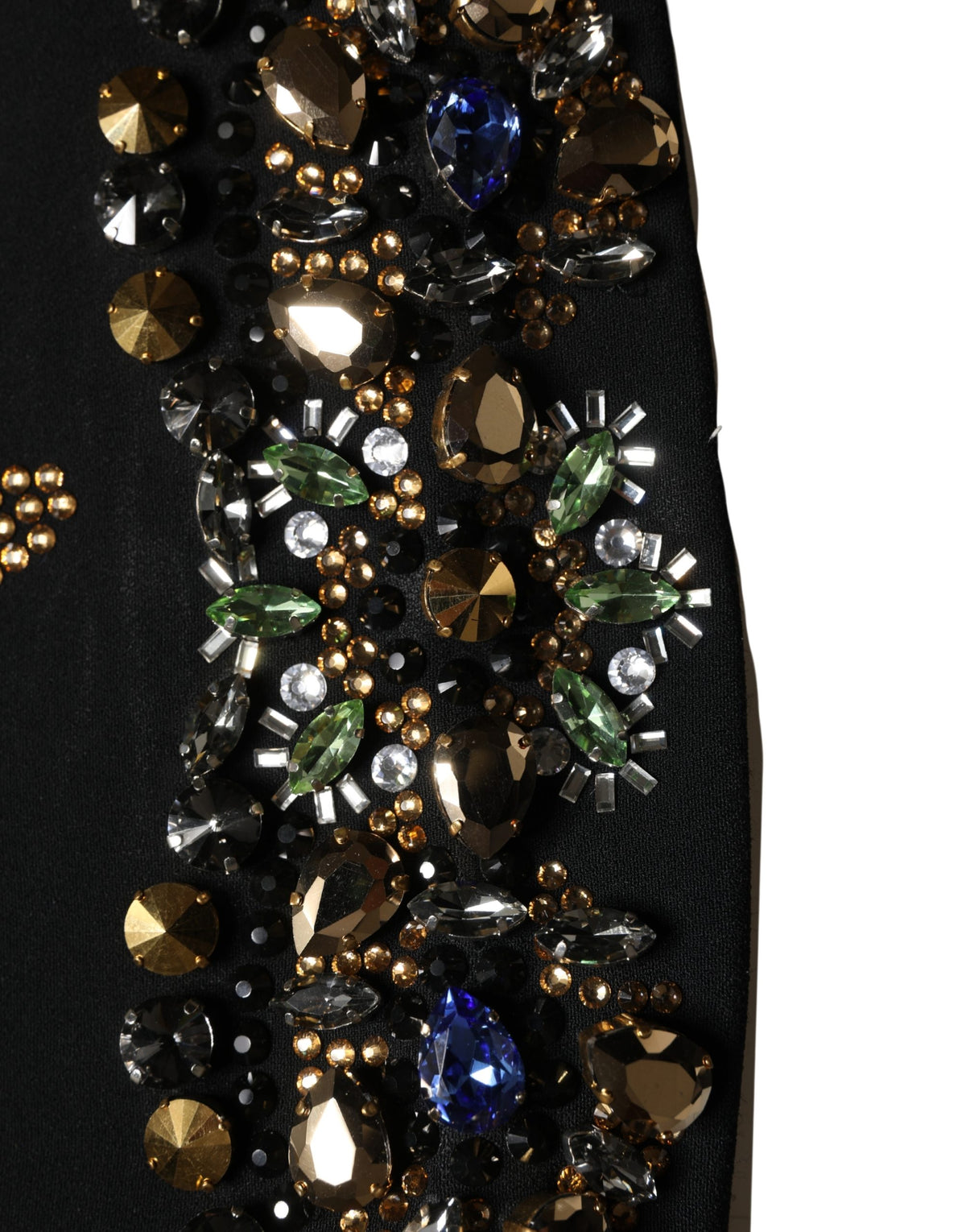 Dolce & Gabbana Black Sleeveless Dress with Floral Bead Embellishments