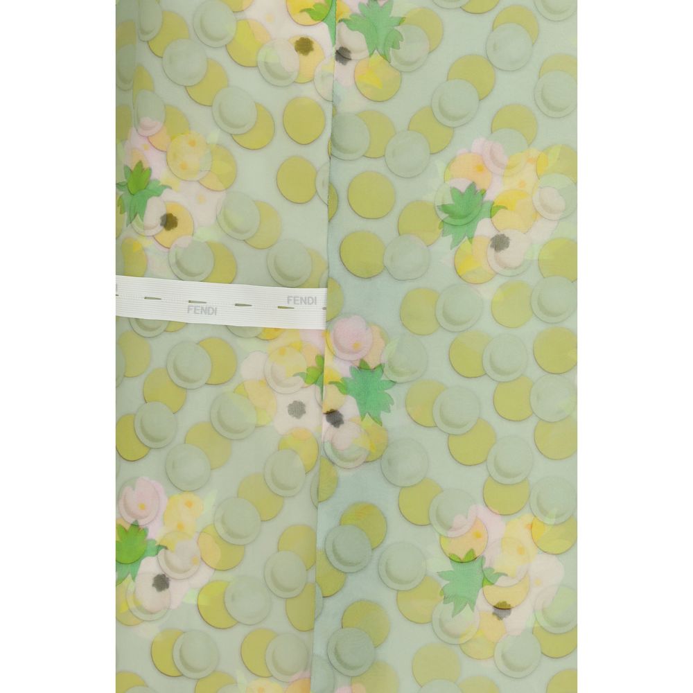 Fendi Multicolor Silk Midi Skirt - Bouquet Organza