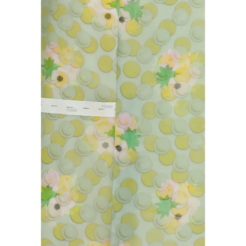 Fendi Multicolor Silk Midi Skirt - Bouquet Organza
