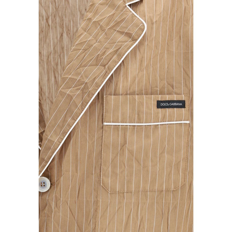 Dolce & Gabbana Beige Linen Robe for Men