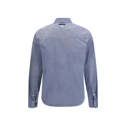 Chemise en coton bleu Prada