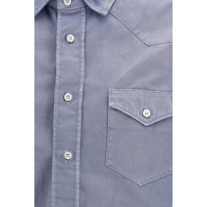 Chemise en coton bleu Prada