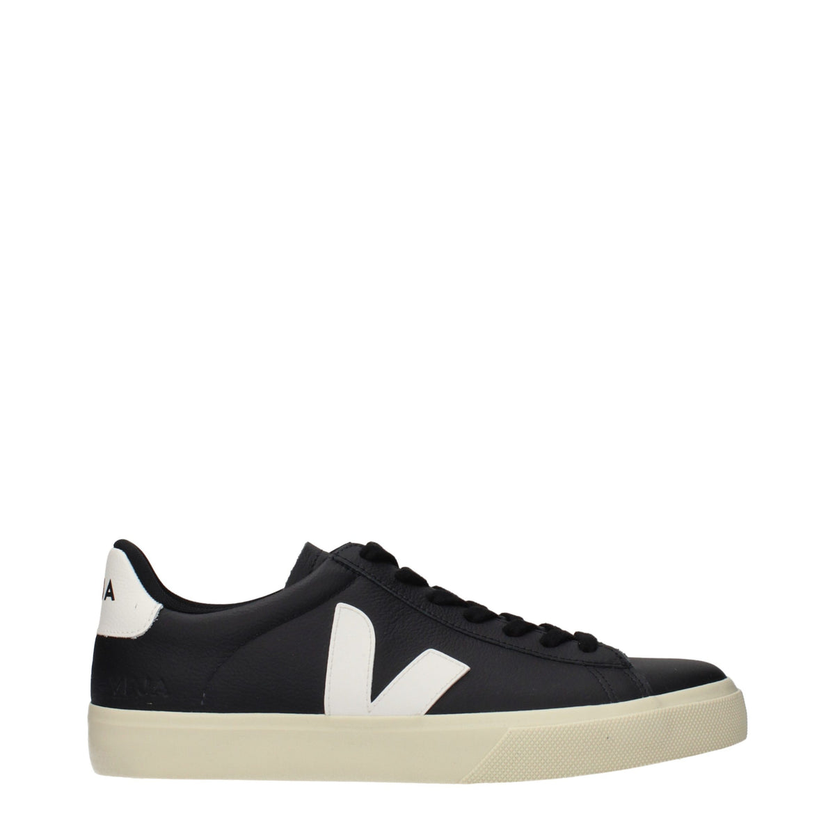 Veja Black Leather Low Top Sneakers for Men
