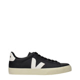 Veja Black Leather Low Top Sneakers for Men