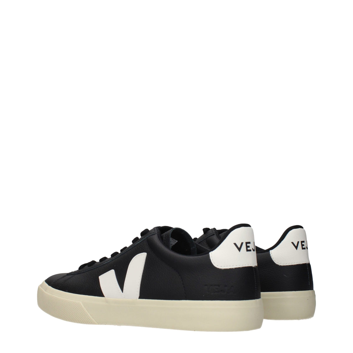 Veja Black Leather Low Top Sneakers for Men